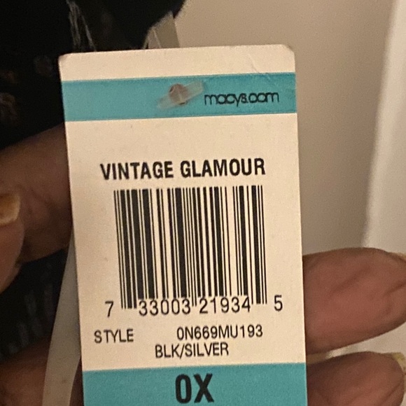 NWT! International Concepts Color-Blocked Black/Silver Sequined Tunic ~ Size 0X - Picture 6 of 6